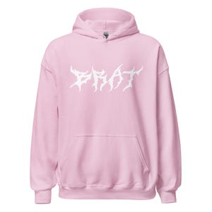 Sweat à capuche rose Brat : pull douillet en coton mélangé