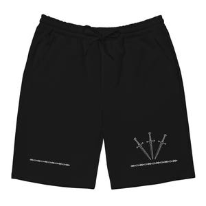 Men's Sword Fleece Shorts, Medieval Goth Alternative Pants