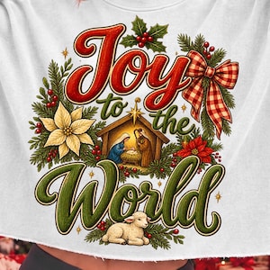 Joy to the World PNG, Christian Christmas PNG, Nativity Scene Sublimation, Religious Christmas Design, Jesus Christmas Clipart, Faith Holiday PNG