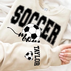 PNG personalizado para mãe de jogador de futebol: Design de manga personalizado (download digital)