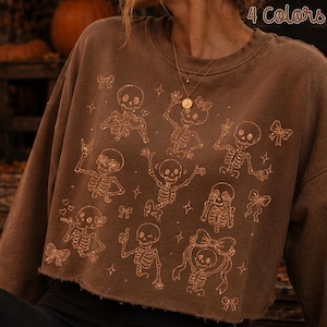 Coquette Skeleton PNG Bundle, 4 Color Halloween Skeleton PNG, Girly Spooky Bow Sublimation, Cute Skeleton Shirt Design