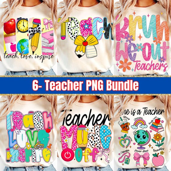 Teacher Appreciation PNG Bundle: Retro Floral Designs (Digital Download)