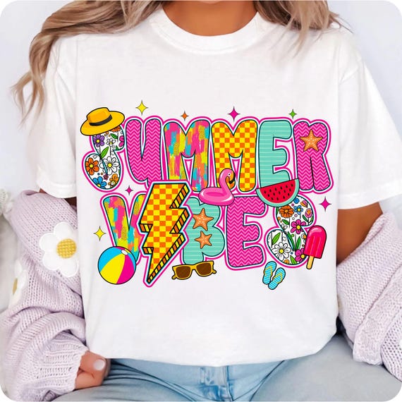 Retro Summer Vibes PNG: Beach Coquette Design (Digital Download)