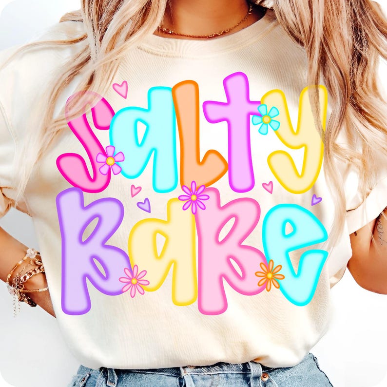 Retro sun and salty babe sublimation graphics from the Preppy Beach Life PNG Bundle