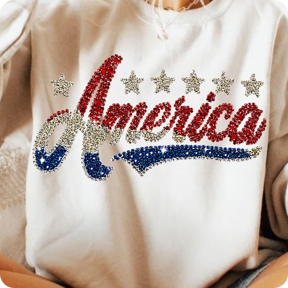 Sparkling Patriotic American Coquette Bow PNG: Digital 4th of July Design for Girly Shirts