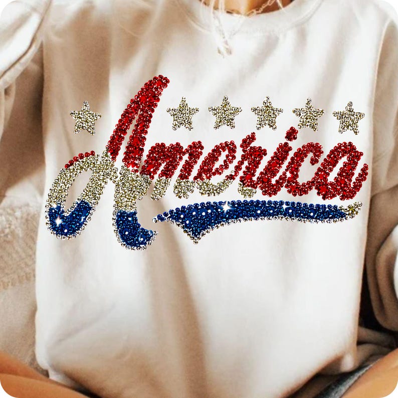 Sparkling Patriotic American Coquette Bow PNG Design on a t-shirt mockup