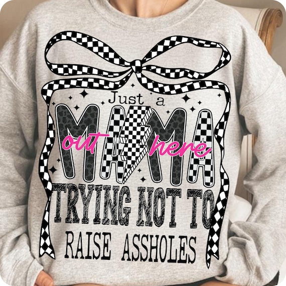 Sarcastic Mom Life PNG: Checkered Mama Design (Digital Download)