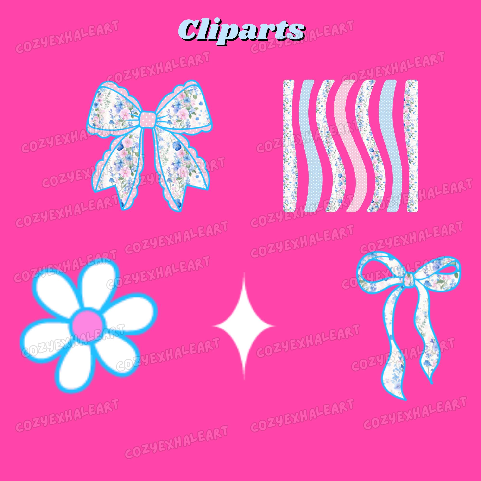 Grandmillennial Alphabet PNG Preppy Floral Gingham Alpha Set Lace Trim ...