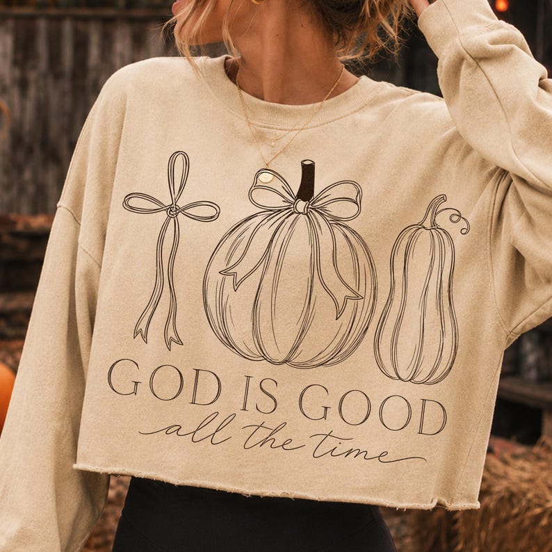 Christian Fall Sublimation Design on Sweatshirt Mockup