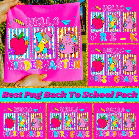 Preppy Back to School PNG Clipart Bundle: Coquette Teacher Design (Digital Download