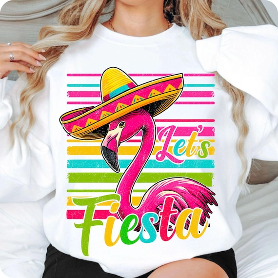 Fiesta Flamingo PNG: Cinco de Mayo Sublimation (Digital Download)