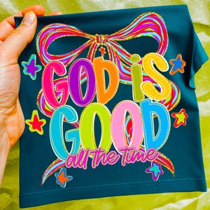 Christian Coquette PNG: God Is Good, Pink Bow Shirt Design (Digital Download)