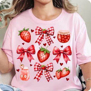 strawberry png, coquette bow png, summer vibes png, preppy summer png, girly png, cottagecore png, strawberry shirt, glitter png, dtf transfer png, berries png, sweet life png, mama summer png, cute floral png