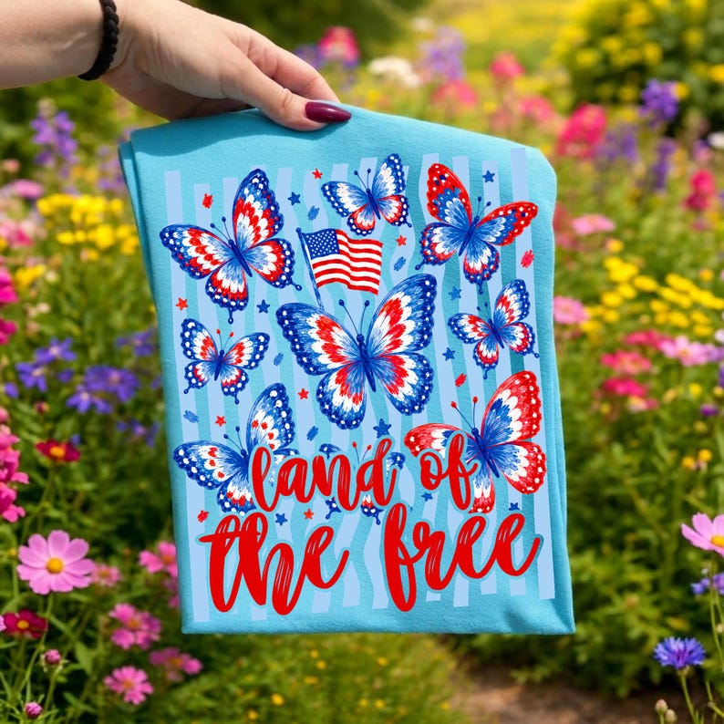 Creative Sublimation Apparel Ideas using the Butterfly 4th of July PNG