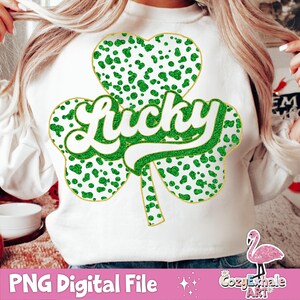 Lucky Shamrock PNG: Dalmatian Print, St Patrick&#39;s Day Design (Digital Download)