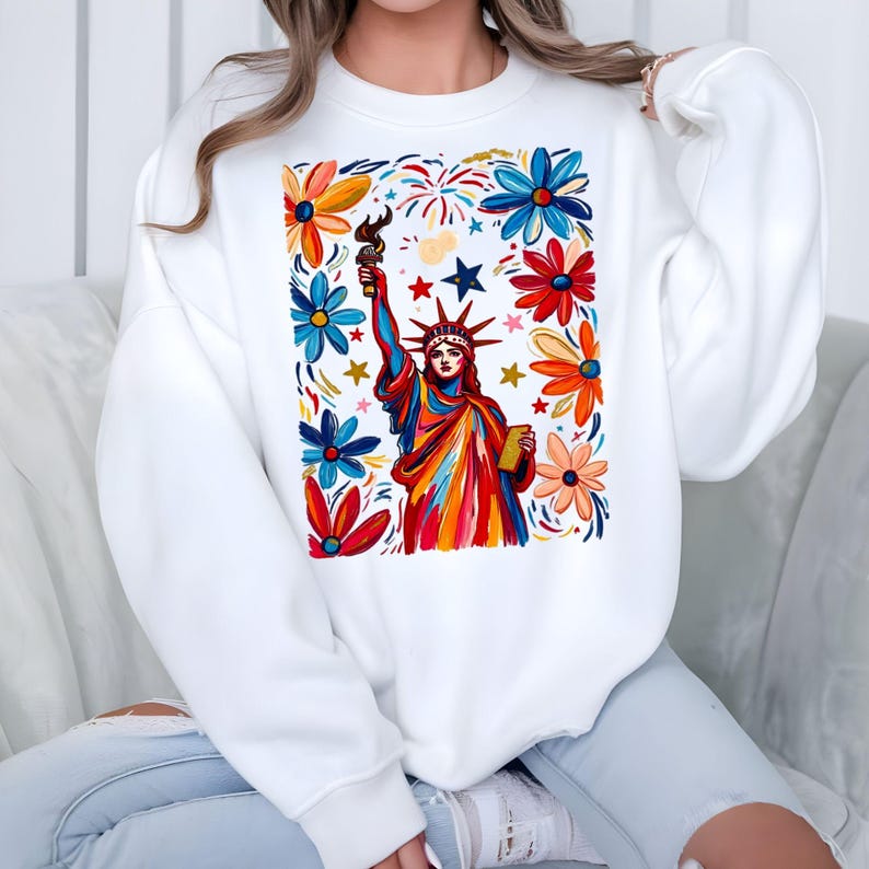 Retro 4th of July Statue of Liberty PNG, USA Flag PNG, America 4th of July Digital Design, Independence Day PNG, Retro American Shirt