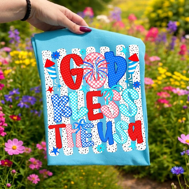 Red White and Blue Patriotic Coquette Bow DTF Graphic