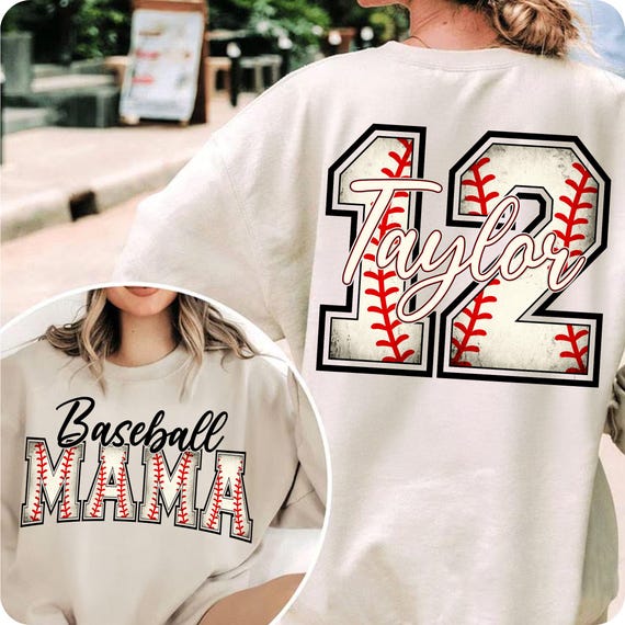 Custom Baseball Mom Clipart: Personalized Game Day PNG for Shirts & Sublimation (Digital Download)