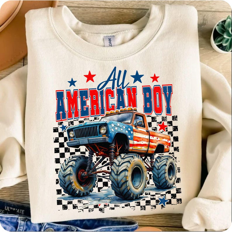 Show off your patriotic spirit with this All American Boy PNG! Perfect for boys' 4th of July outfits, kids' t-shirts, and sublimation designs, this retro USA-inspired design features bold American flag elements for a stylish and festive look!