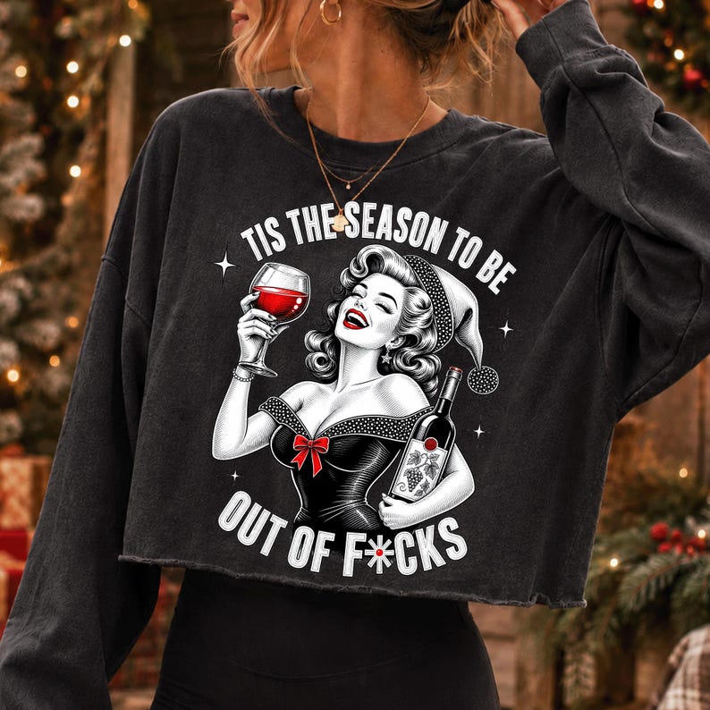 Tis the Season PNG on a dark t-shirt mockup