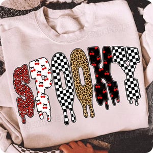 Retro Leopard Checker Halloween PNG Design: Spooky Season Digital Download for Fall Aesthetics