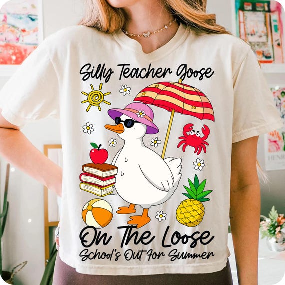 Silly Goose Teacher PNG: Funny Summer Break Clipart (Digital Download)