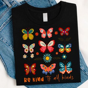 Be Kind PNG, Boho Floral Design, Inspirational Quote, Kindness Shirt PNG, Butterfly Design, Wildflower PNG, Hippie Sublimation, Positive Message PNG, Floral Doodle Art, T-Shirt Design File, Sublimation Design, Be Kind to All, Floral Quote PNG