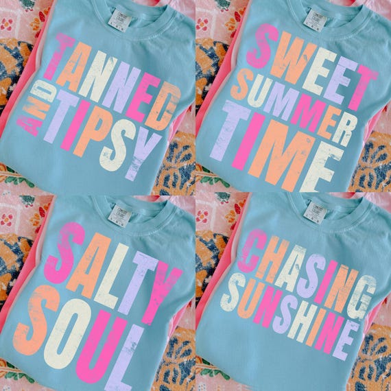 Trendy Beach Life PNG Bundle: Retro Summer Designs (Digital Download)