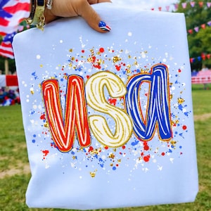 USA Stripe Splatter PNG Patriotic Sublimation Design Faith American Png Coquette 4 juillet téléchargement numérique DTF Transfer Memorial Day Graphic image 9