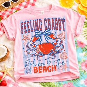 W paski, jeśli krab, proszę wróć na plażę PNG Preppy krab Kokietka Łuk Krab Letnie wakacje Wycieczka na plażę Projekt sublimacji PNG Pobierz zdjęcie 3