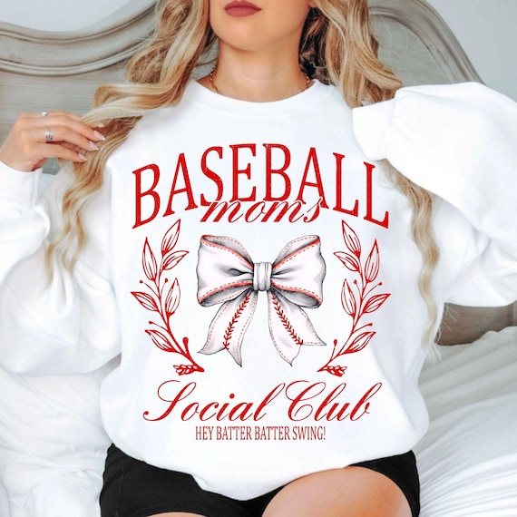 Baseball Mom Social Club PNG: Retro Watercolor Design (Digital Download)