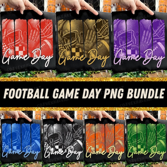Mascot Football Game Day PNG Bundle, Coquette Football Mom Clipart, Touchdown Season PNG, Glitter Sport Sublimation Jersey Game Day Designs