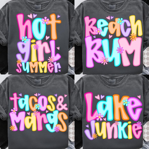 Preppy Beach Life PNG Bundle: Summer Shirt Designs (Digital Download)