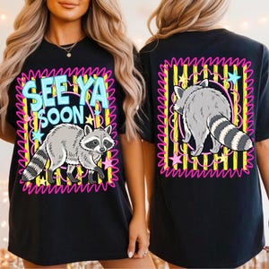 Vi ses snart tvättbjörn PNG randig skräppanda sublimeringsdesign fram- och bakvy digital nedladdning för t-shirts kläder DTF-överföringar bild 8