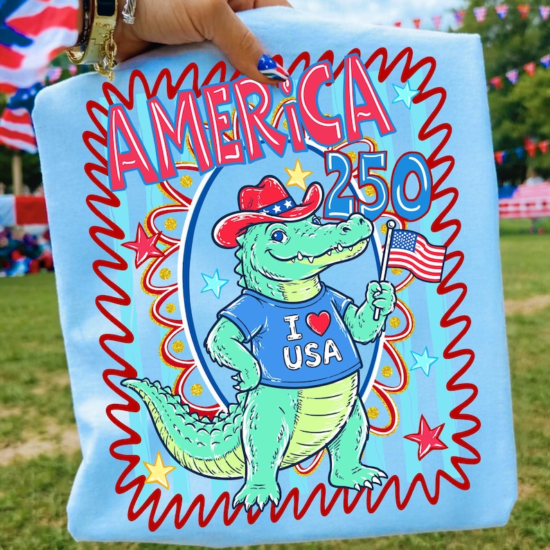 4th of July sublimation design with glitter accents