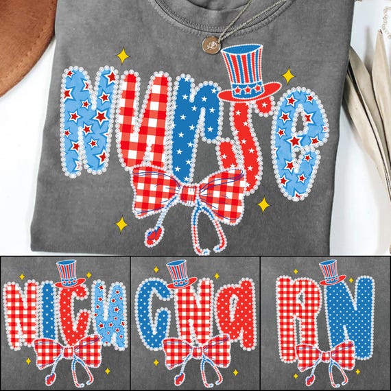 Nurse America Coquette PNG: 4th of July Stethoscope Bow Design (Digital Download)