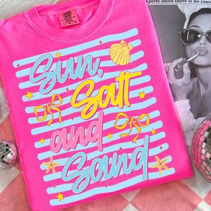 Sun Salt and Sand Stripe Summer Trend Sublimation Design PNG Sunshine Beach Life Png Bundle Summer Stripes DTF Summer Beach Floral PNG
