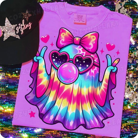 Iridescent Bubblegum Ghost Pumpkin PNG: Coquette Halloween Digital Download for Spooky Season Decor