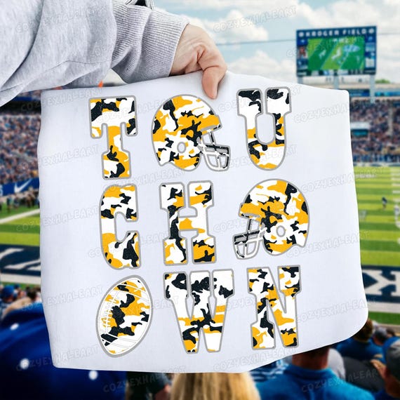 Grunge Camo Football Sublimation PNG: Game Day Clipart for Hunting & Sports Fans, Custom Player Art