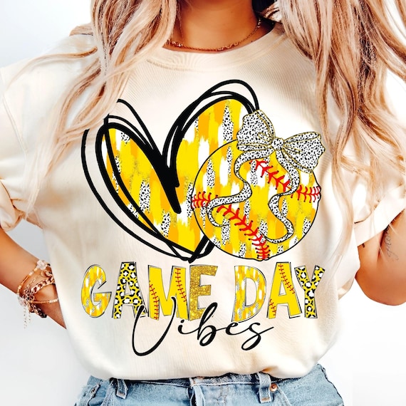 Glitter Softball Game Day PNG: Coquette Bow, Retro Vibes (Digital Download)
