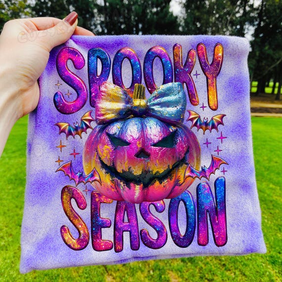 Retro Halloween PNG: Iridescent Pumpkin, Witchy Bats (Digital Download)