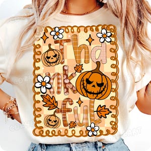 Preppy Thanksgiving Pumpkin Bow PNG: Thankful Jesus Design for Autumn Sublimation (Digital Download)