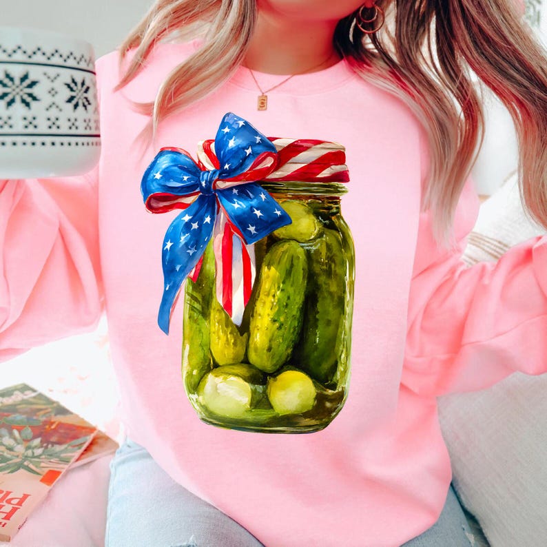 High Resolution Patriotic Pickle Jar Sublimation Design