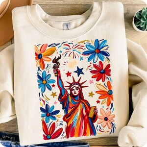 Retro 4th of July Statue of Liberty PNG, USA Flag PNG, America 4th of July Digital Design, Independence Day PNG, Retro American Shirt