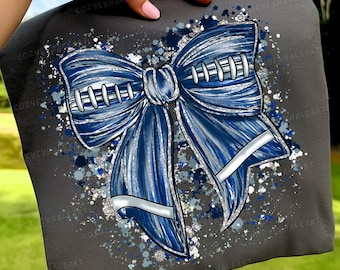 Preppy Football Mom Coquette Shirt Design: Bow & Sports Digital Download PNG for Game Day Sublimation