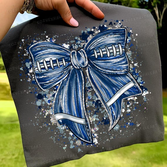 Preppy Football Mom Coquette Shirt Design: Bow & Sports Digital Download PNG for Game Day Sublimation