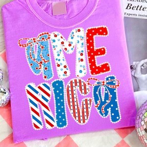 Coquette Floral America Glitter PNG, Preppy 1776 USA, 4th of July Stars Stripe, Girly Patriotic Sublimation Design, Retro Memorial Day