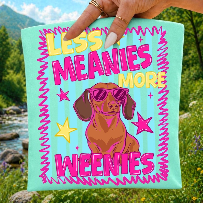 Trendy Dachshund DTF Transfer Shirt Design Display