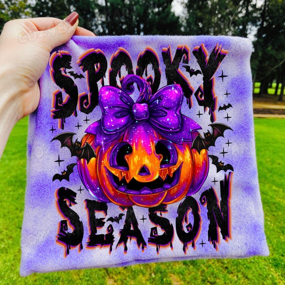 Vintage Halloween Sublimation PNG: Spooky Pumpkin & Bats Digital Design for Fall Crafts