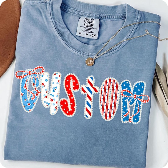 Floral American Glitter Coquette PNG: Retro 4th of July Design (Digital Download